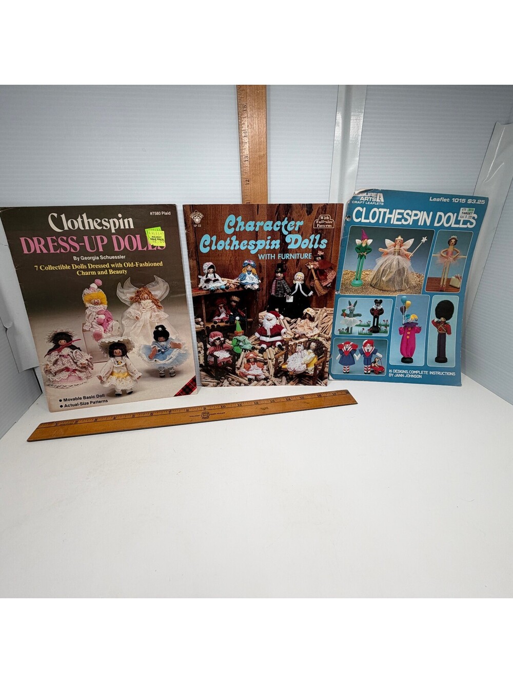 3 Clothespin Dress-Dolls Craft Pattern Books Paperback Illustrated Instructions